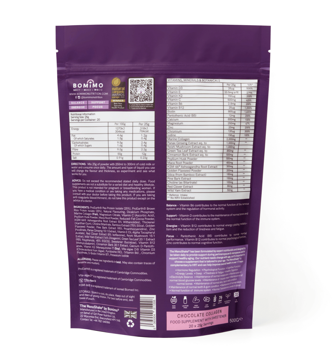 The MenoShake™ - Chocolate Collagen - BOMIMO